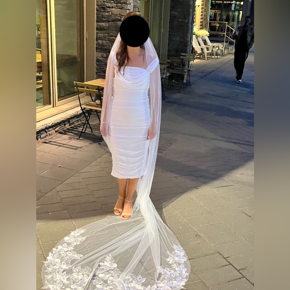 Dress and veil for wedding reception